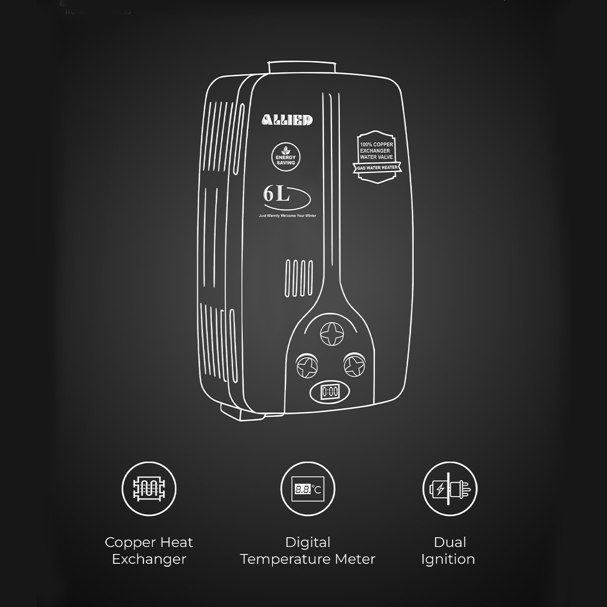 Instant Gas Water Heater 808-Inst (08Ltr)